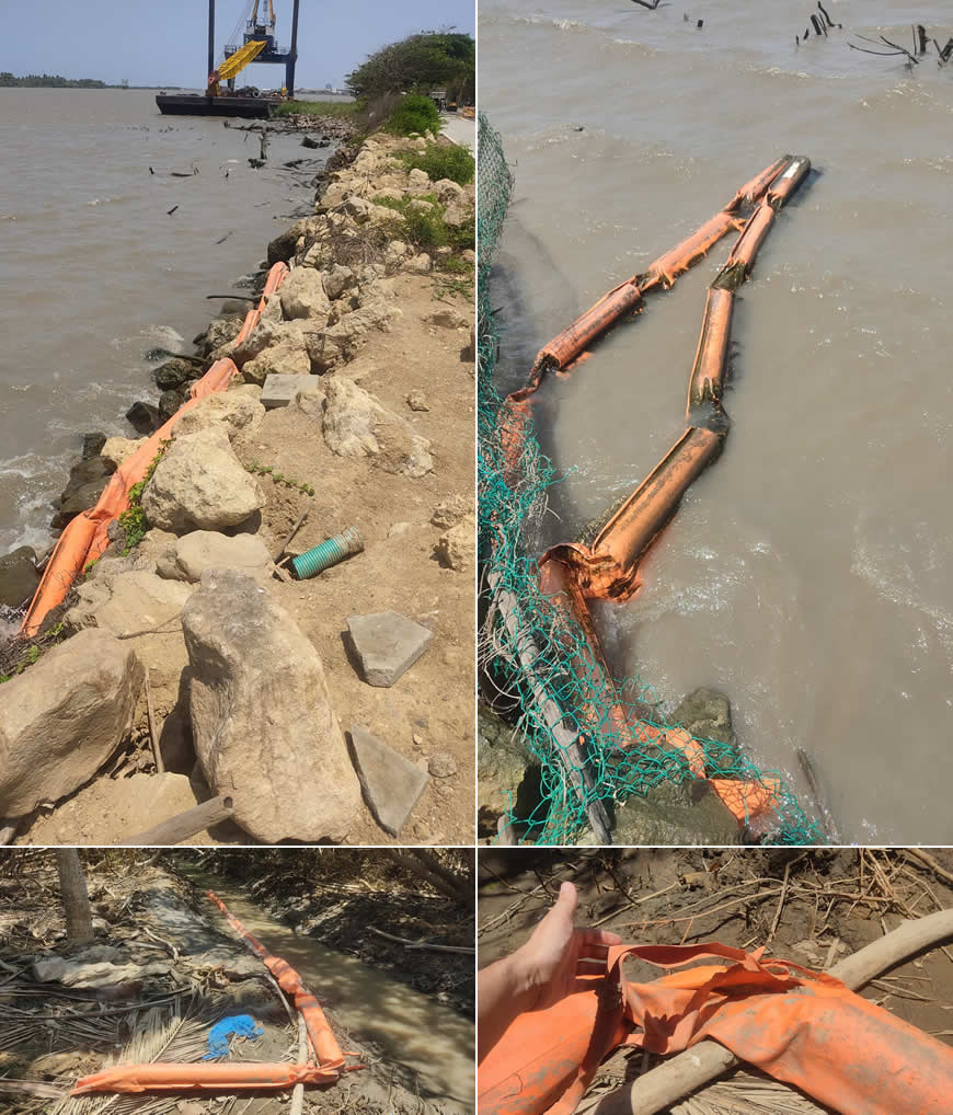 C.R.A. denuncia hurto de piezas en barreras flotantes instaladas en ciénaga de Mallorquín